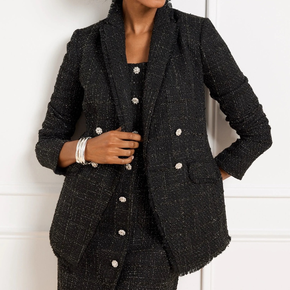 Talbots Black Tweed Blazer